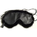 Maske Nerz Leder Augenmaske Schlafbrille Mink Schwarz