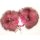 Handschellen Pelz Metall Erotik Opossum Pink Rosa