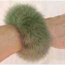Nerz Haargummi Pelz Armband Manschette Haarschmuck Grün