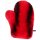 Pelz Handschuh Rex Wellness Massage Streichel Chinchilla Optik Rot Schwarz