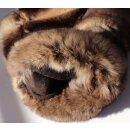 Pelz Chinchilla Wellness Handschuh Fell beidseitig Massage Streichel Camel Braun