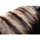 Pelz Kissen Waschbär 30x50cm Raccoon Fell Natur Braun Grau