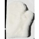 Pelz Rex Handschuh Wellness Massage Fell Streichel Kanin Natur Weiß