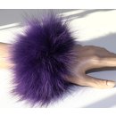 Pelz Haargummi Blaufuchs Armband Manschette Fuchs Lila Purple