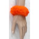 Pelz Haargummi Fell Armband Manschette Kanin Orange