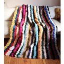 Pelzdecke Tagesdecke Fell Couch Überwurf Streifen Muster mehrfarbig
