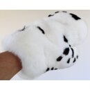 Pelz Handschuh Rex Wellness Massage Streichel Dalmatiner Natur Weiß Schwarz gefleckt