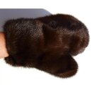Nerz Handschuh Pelz Wellness Massage Streichel Classic dk.Braun