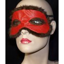 Pelz Maske Nerz Leder offen Zorro Augenmaske Mink Braun Rot Erotik